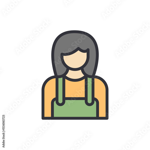 Cartoon Representation Of An Adult Woman Wearing Casual Clothing