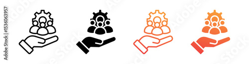 Human Resources Multi Style Icon Set Vector 