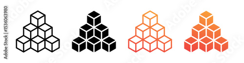 Modules Multi Style Icon Set Vector 