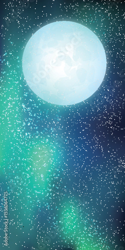月見　秋　夜空　風景　背景	