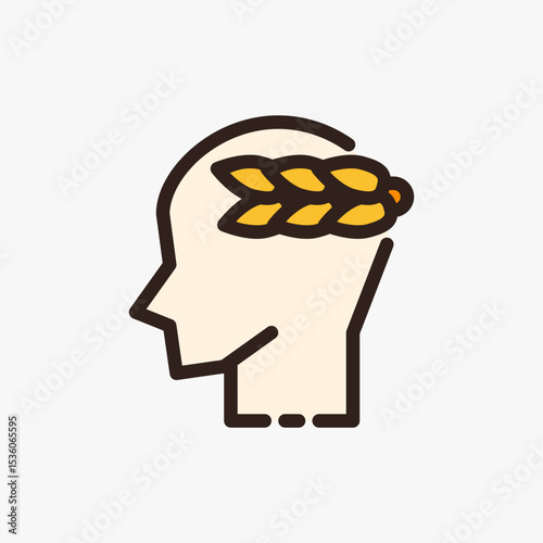 Design Illustration graphic of emperor crown icon with colored outline style. Suitable for historical presentation, UI, mobile design, web design, etc.