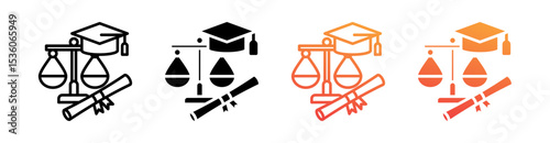 Jurisdiction Multi Style Icon Set Vector 