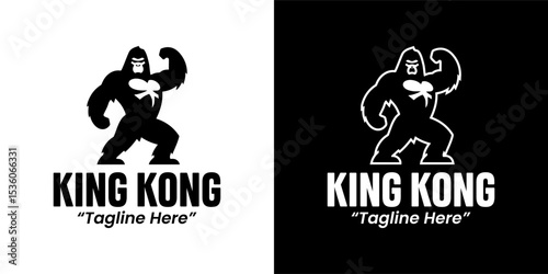 Iconic King Kong Logo in Black and White for Brand Identity