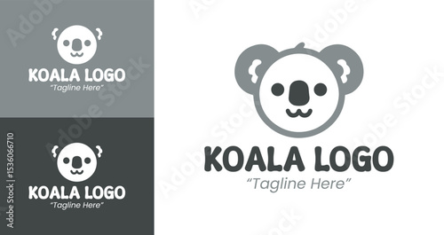 Adorable Koala Logo Design in Gray for Professional Identity and Branding