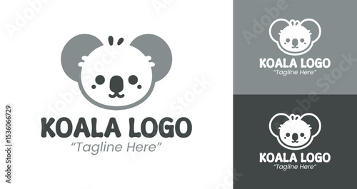 Stylish Koala Logo in Gray for Custom Business Branding Solutions