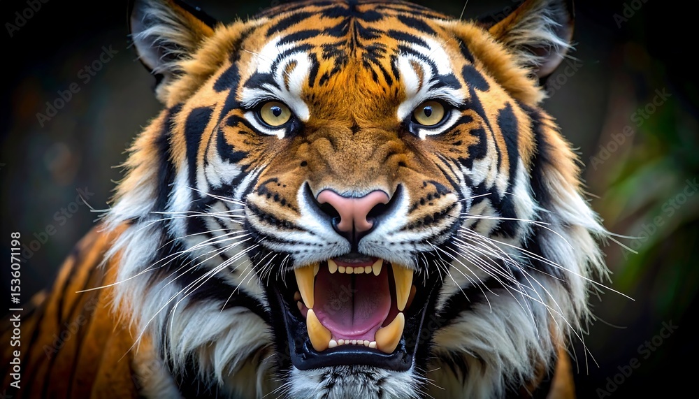 Fototapeta premium Close-up tiger's ferocious face