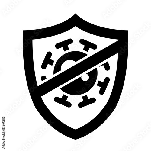 Antibacterial antibody solid icon vector image.