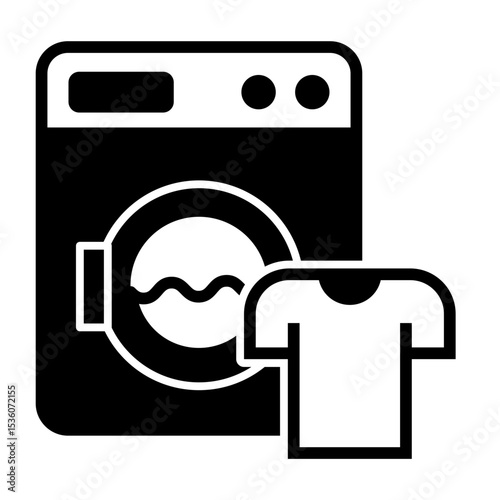 Washing machine icon. Laundry and housework symbol.Vector illustration.