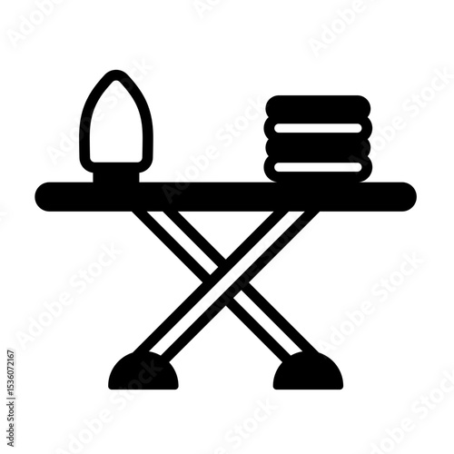 Ironing board icon. Laundry and housework symbol. Vector illustration.