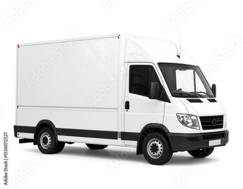 White delivery van isolated on white