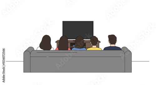 Family Time: Watching TV Together on the Couch