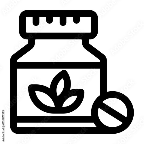 Herbal Supplement Pill Jar Icon