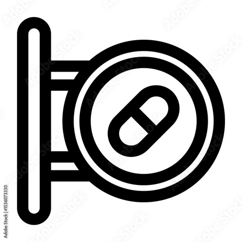 Pharmacy Sign with Pill Graphic