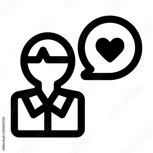 Person with Heart Speech Bubble