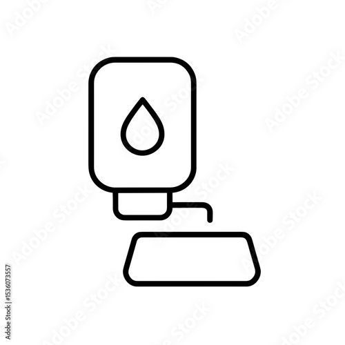 Automatic Pet Water Dispenser Icon – Outline Style