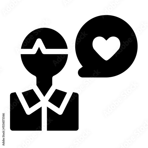 Person with Heart Speech Bubble