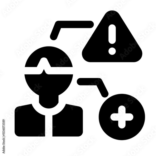 Person with Alert and Medical Symbols