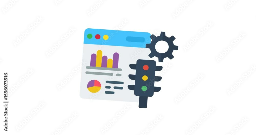 A clean animated icon of a browser window, representing internet access, website interfaces, or digital navigation. Ideal for illustrating web development, SEO, online browsing, website design, or dig