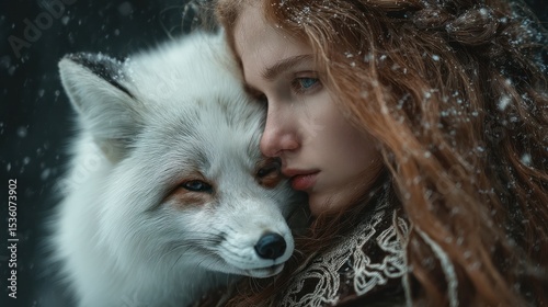 Woman and fox