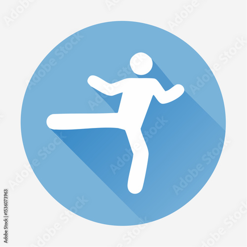 Minimalist Martial Arts Icon Vector Illustration of a Person Kicking or Punching