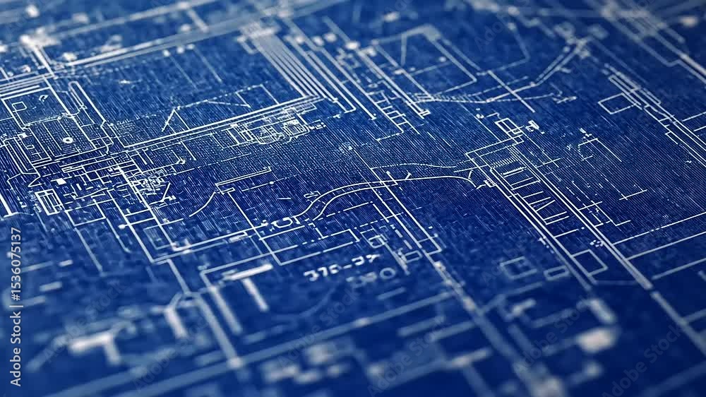 Detailed blueprint showcasing architectural design elements with ...