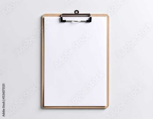 Minimal clipboard and letterhead mockup white background