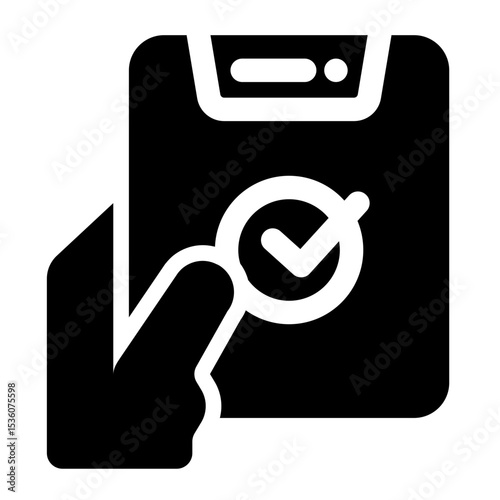 Hand Verifying Checklist on Tablet