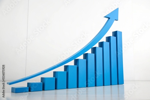 Business growth chart with upward blue arrow and bars Free Download Business growth chart with upward blue arrow and bars - GFXLoad