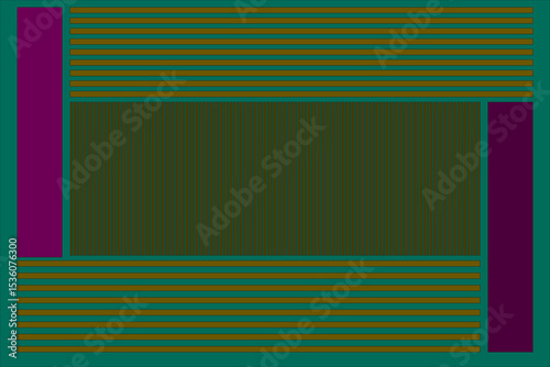 Abstract geometric composition with horizontal and vertical lines and colored rectangles, evoking concepts of structure, order, mapping, and spatial segmentation. Modern, minimalist visual.