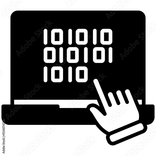 Computation glyph icon, use for machine learning, education, technology industry, UI, UX kit, app and web development, digital or print.