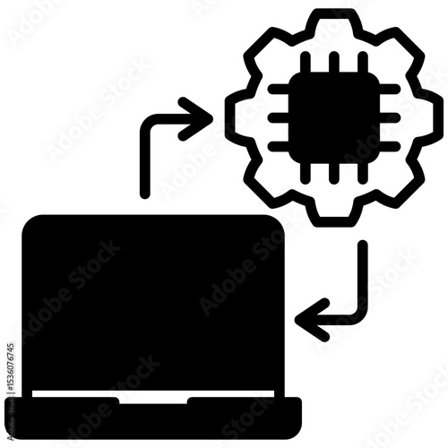 Correlation glyph icon, use for machine learning, education, technology industry, UI, UX kit, app and web development, digital or print.