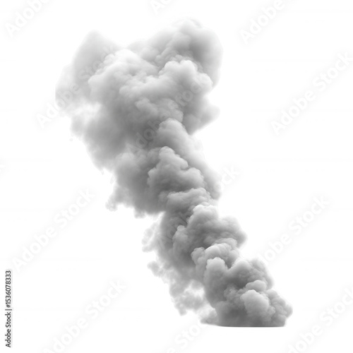 Isolated white smoke effect on black background for design element and overlay  character on transparent background