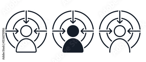 Target focus audience icon. Illustration vector