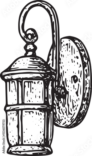 A vintage wall lantern with a textured glass cover and ornate base, ideal for adding rustic sophistication to gardens or vintage dining areas