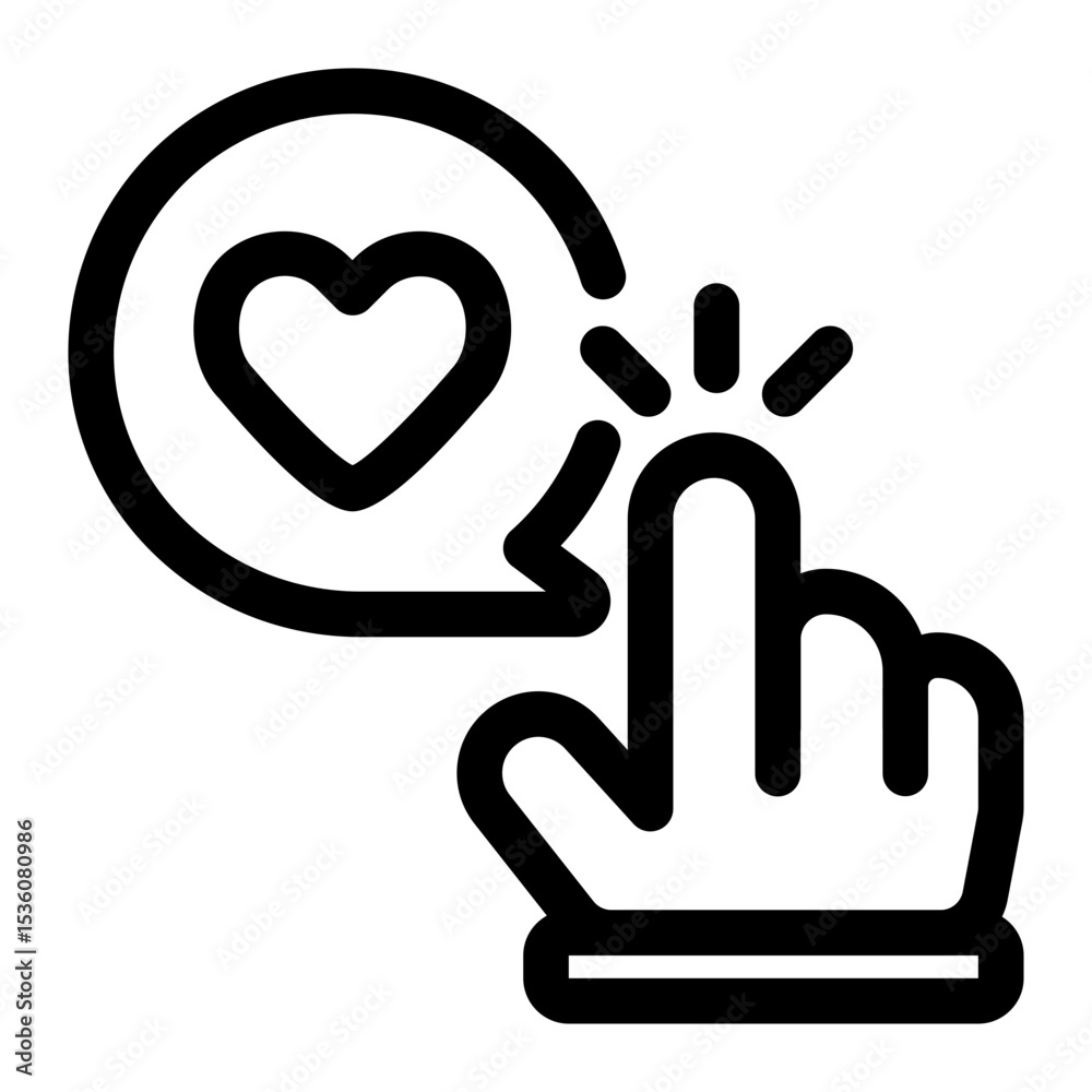 Obraz premium Hand Tapping Heart Icon