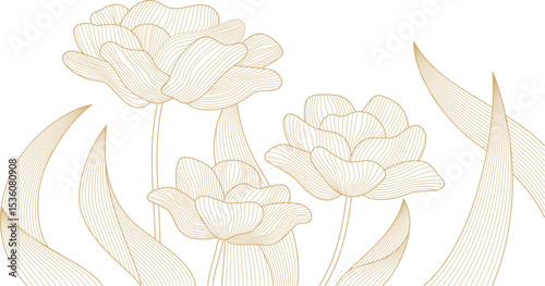 golden luxury floral background