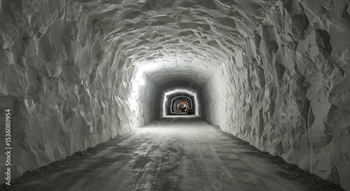Long tunnel through gypsum mine
