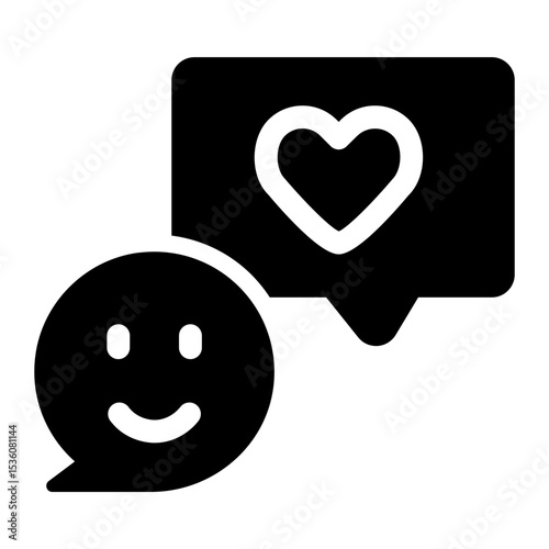 Happy Emoticon with Heart Feedback