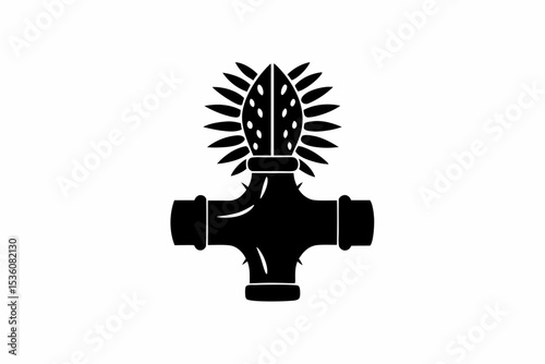 Water Faucet silhouette vector illustration