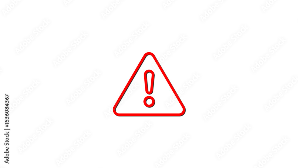 Red warning sign of exclamation point in a triangle on white background indicating alert caution and safety icon for web design and graphic elements Red warning sign of exclamation point in a triangle on white background indicating alert caution and safety icon for web design and graphic elements
