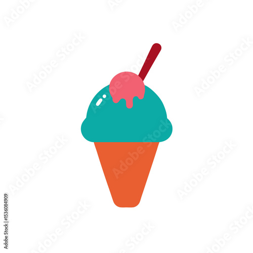 ice cream scoop on white background .svg