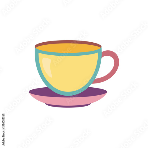tea cup on white background 