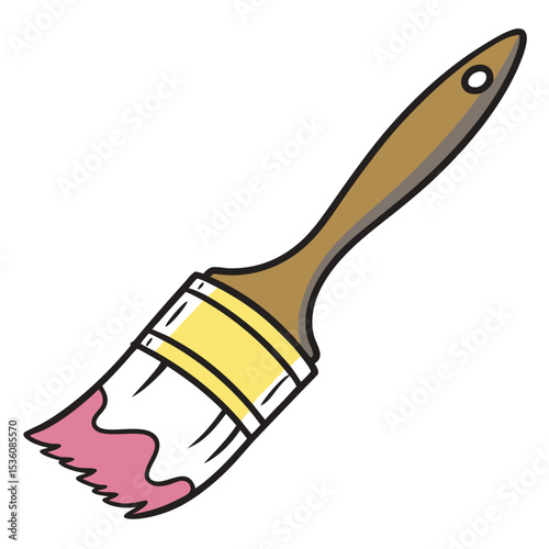 Vibrant Pink Paintbrush Illustration A Colorful Tool for Artistic Expression