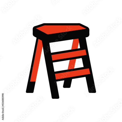 step stool on white background 