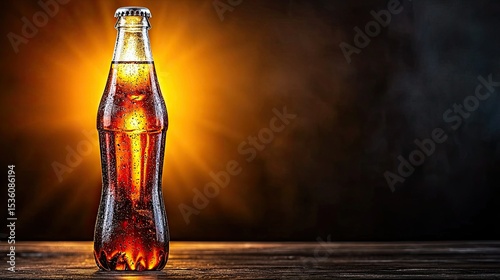 Refreshing Soda Bottle in Dramatic Lighting