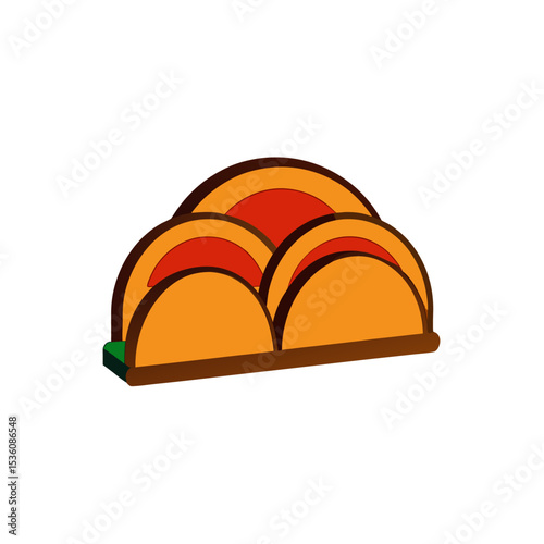 taco shell rack on white background 