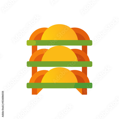 taco shell rack on white background .svg