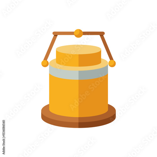 butter churn on white background 