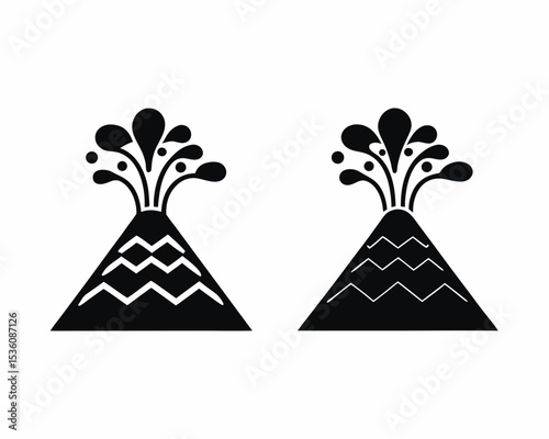 Volcano icon silhouette vector illustration