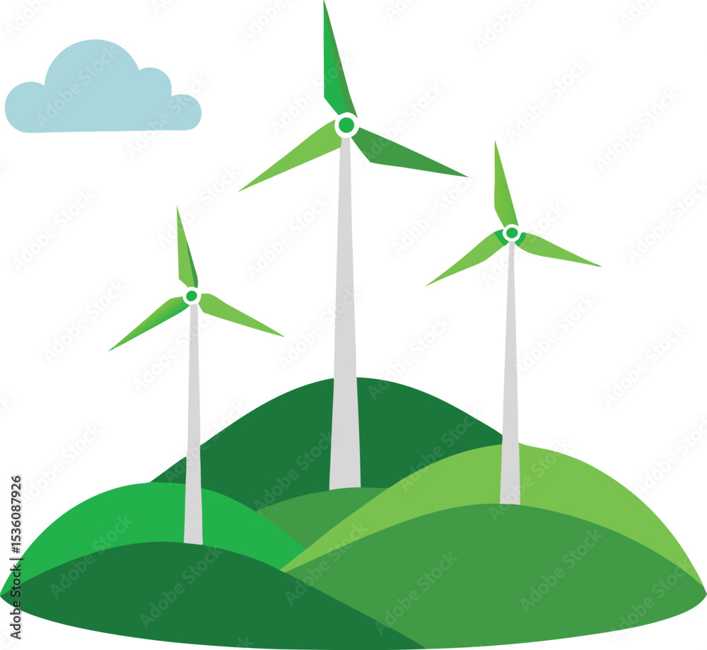 wind turbine on green grass